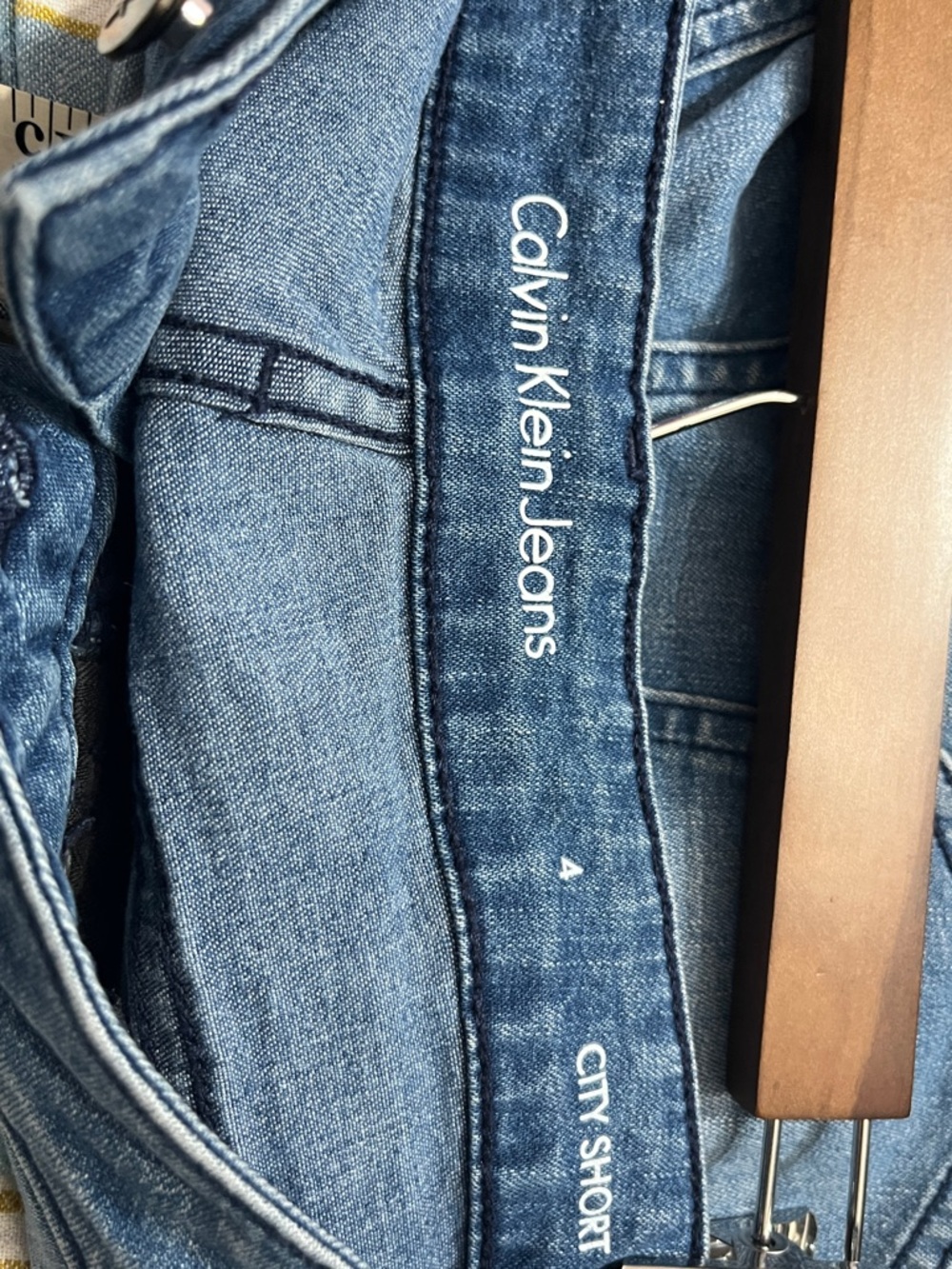 Calvin Klein Jeans Women's Faded Blue Denim Bermuda Shorts - Picture 5 of 6